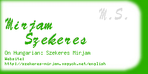 mirjam szekeres business card